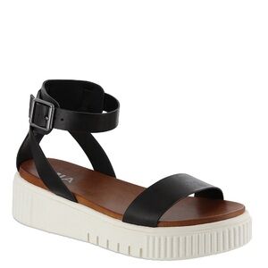 MIA Lunna Wedge Faux Leather Ankle Strap Flatform Comfort Sandal